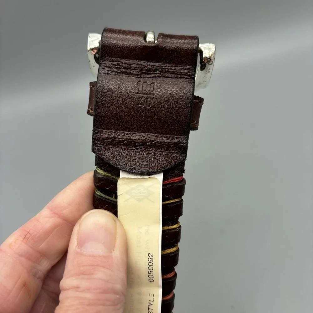 Martin Dingman‎ Livingston Hand Laced Saddle Leather Belt Size 40